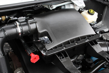 Cargo van air filter and air flow sensor. Truck air filter. Car air system.