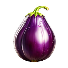 purple eggplant isolated on white, generative AI