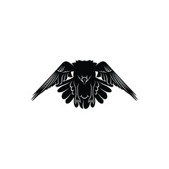 Raven bird silhouette vector ilustration design isolated