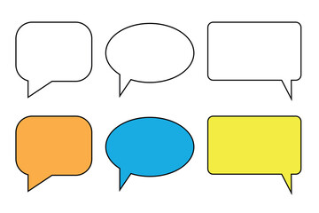 Vector illustration. Talk clouds set.
