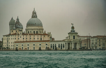 Exploring Venice, Italy by boat in the winter. The city is just recovering from the pandemic in...