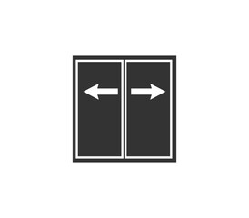 Sliding door icon. Vector illustration.