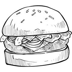 hamburger handdrawn illustration