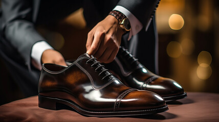 wedding shoes on the floor.