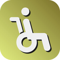 Disabled Person Vector Glyph Gradient Background Icon Design