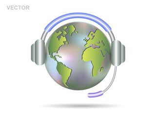 Sounds of the planet earth. 
The concept of a living organism. 3d vector image.