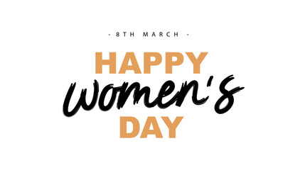 Inscription - Happy Women's Day, March 8th. Elements for the design of a holiday card for March 8th.