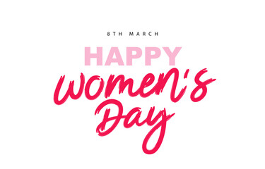Stylish inscription - Happy Women's Day, March 8th. Elements for the design of a festive banner for March 8th.