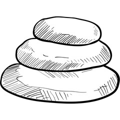 sauna stone handdrawn illustration