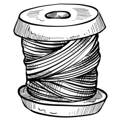 sewing thread handdrawn illustration