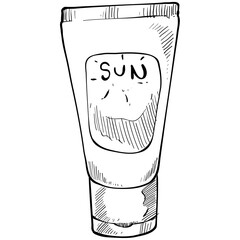 sun cream handdrawn illustration