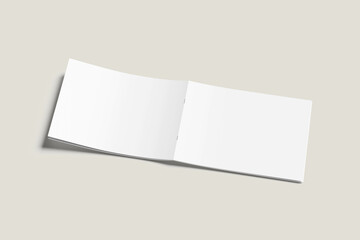 Blank A4 landscape brochure mockup on light grey background
