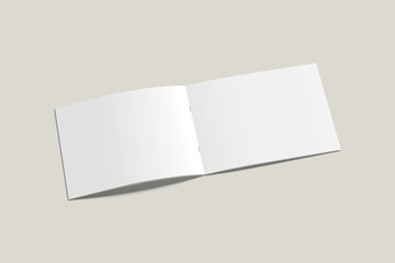 Blank A4 landscape brochure mockup on light grey background