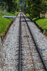 Obraz premium Cable car track on hill