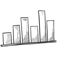 sales chart handdrawn illustration