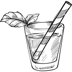 cocktail handdrawn illustration