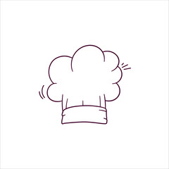 Hand Drawn illustration of chef hat icon. Doodle Vector Sketch Illustration