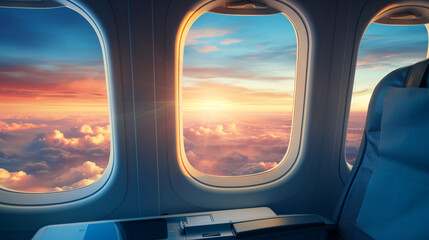 Airplane window seats - obrazy, fototapety, plakaty