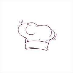 Hand Drawn illustration of chef hat icon. Doodle Vector Sketch Illustration