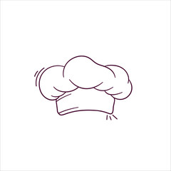 Hand Drawn illustration of chef hat icon. Doodle Vector Sketch Illustration