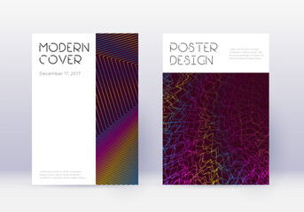 Naklejka na ściany i meble Minimal cover design template set. Rainbow abstrac