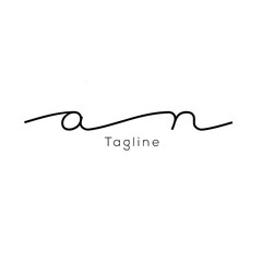 A hand-drawn signature logo design template	