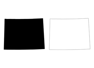 Fototapeta premium Set of Wyoming map shape, united states of america. Flat concept icon symbol vector illustration