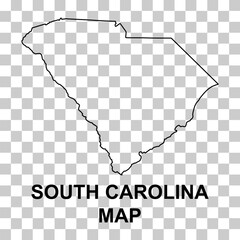 South carolina map shape, united states of america. Flat concept icon symbol vector illustration - obrazy, fototapety, plakaty