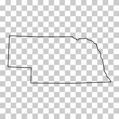 Nebraska map shape, united states of america. Flat concept icon symbol vector illustration - obrazy, fototapety, plakaty