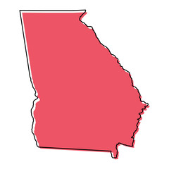 Georgia map shape, united states of america. Flat concept icon symbol vector illustration