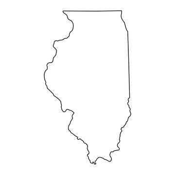 recommend clip art: Illinois map shape, united states of america. Flat concept icon symbol vector illustration