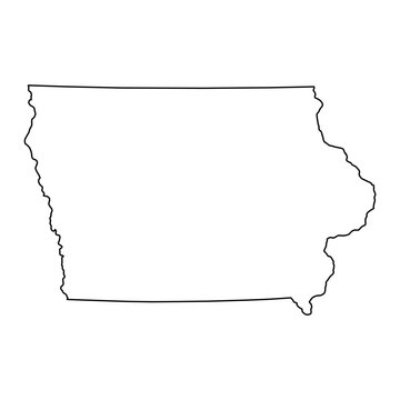 Iowa map shape, united states of america. Flat concept icon symbol vector illustration