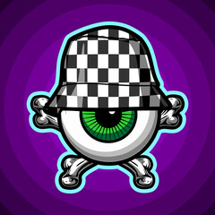 cartoon character with a checkered hat