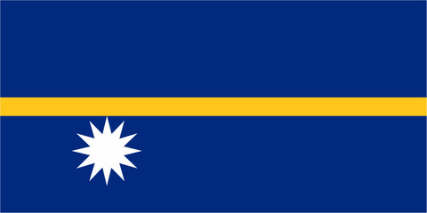 Nauru official flag vector with standard size and proportion. National flag emblem with accurate size and colors.