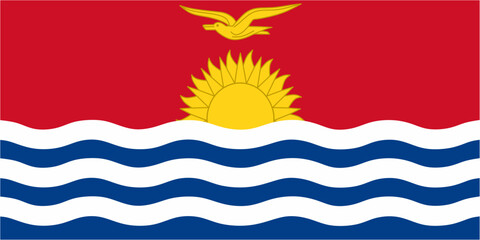 Fototapeta na wymiar Kiribati official flag vector with standard size and proportion. National flag emblem with accurate size and colors.