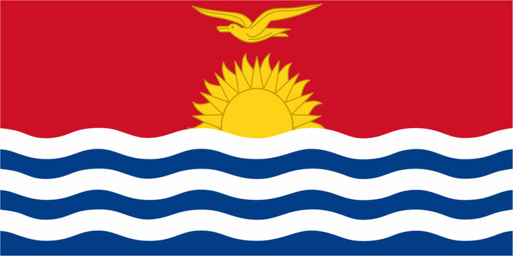 Kiribati official flag vector with standard size and proportion. National flag emblem with accurate size and colors.