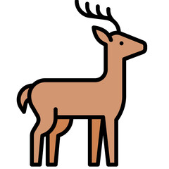 Reindeer icon, Christmas related vector illustration
