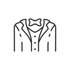 Man's suit, linear icon. Line with editable stroke