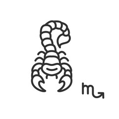 Scorpio, linear icon. Zodiac sign. Line with editable stroke