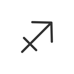 Sagittarius, linear icon. Zodiac sign. Simple symbol. Line with editable stroke
