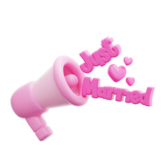 3d rendering just married information illustration