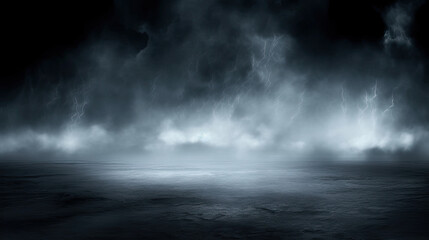 Fototapeta premium A mysterious and dramatic night scene with a beam of light emerging from stormy clouds. Perfect for book covers, spooky themed designs, and dramatic storytelling visuals.