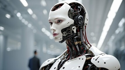 Futuristic Portrait of an AI-Powered Humanoid Robot