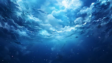 Fotobehang underwater sea deeb sea deep blue sea © alexkich