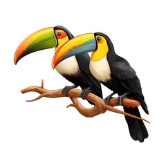 Fototapeta premium Toucans virtual, isolated on transparent background , png, 300 dpi