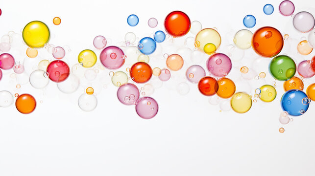 colorful bubbles on white background