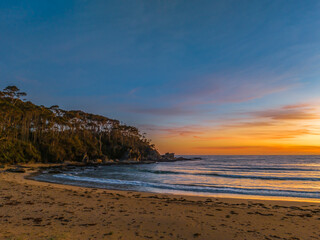 Sunrise at the seaside with high clouds