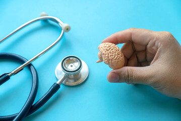 Concept of brain diseases, mental health, Alzheimer's, Parkinson's disease, dementia, stroke, and...