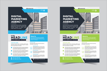 Flyer design, brochure template layout design. Corporate business annual report, catalog, magazine, flyer mockup