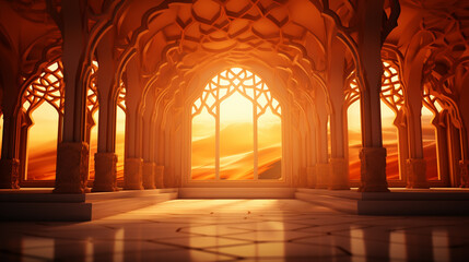 Obraz premium Ramadan Kareem. Islamic greeting card wallpaper design. Poster, media banner.